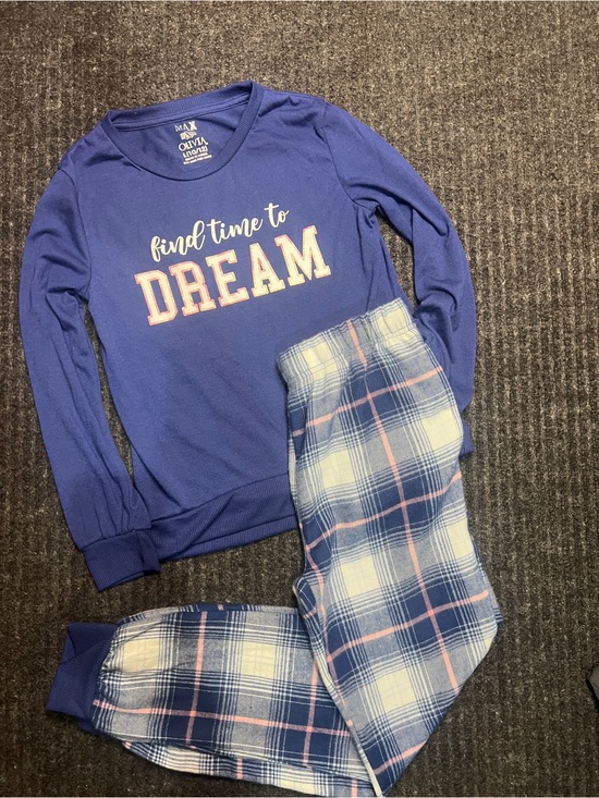 Max & Olivia Other - Max & Olivia Girls Pajama Set Blue Plaid Dream Sleepwear Size L 10/12